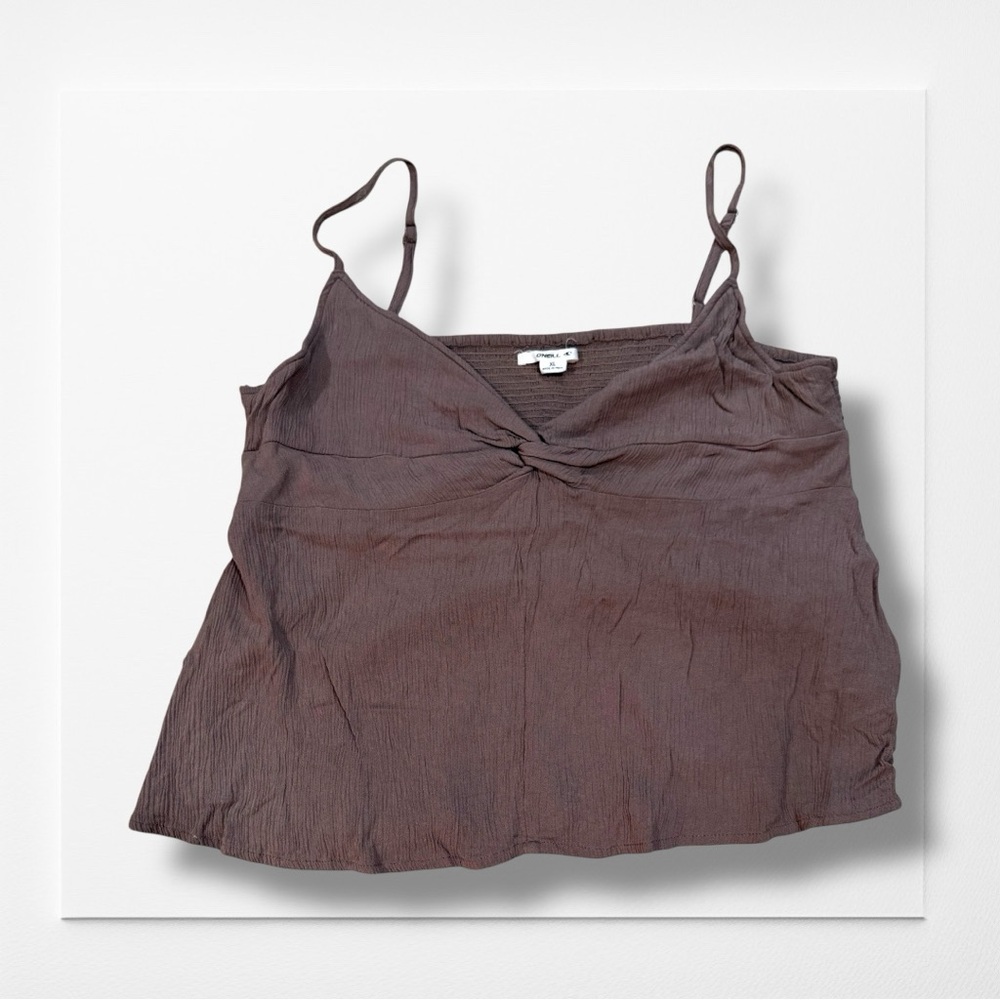 O’NEILL Brown Adjustable Spaghetti Strap Top, Size XL